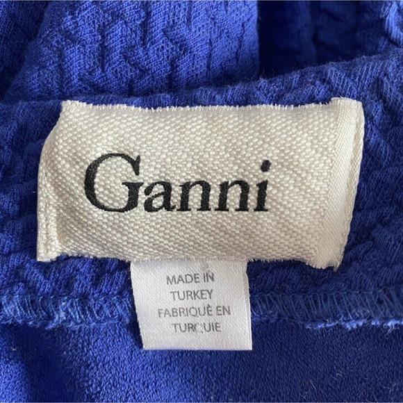 GANNI Royal Blue Dress Textured Fit And Flare Women Size Extra Small Cobalt Blue - Picture 2 of 7